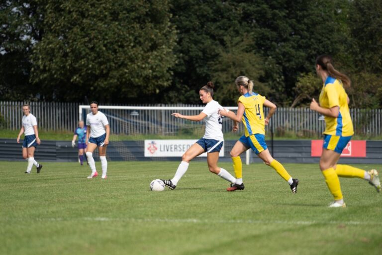 Maddie Oliver of Halifax FC Women pushes for the equaliser versus Sporting Khalsa in the FA Women's National League Cup